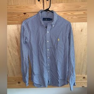 Ralph Lauren blue/white plaid button down shirt size M